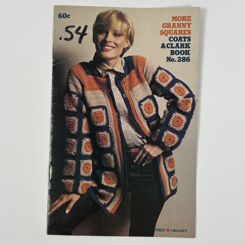 Coats & Clark More Granny Squares Crochet Pattern Book No. 286 Red Heart Vintage
